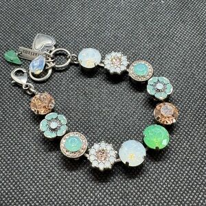 MARIANA BRACELET green and taupe crystal